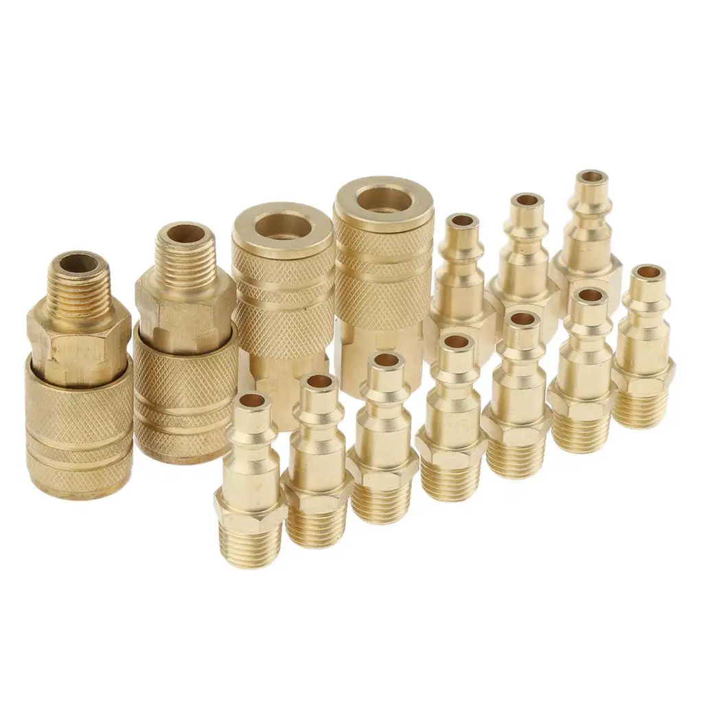 14 Pcs Heavy Duty Quick Coupler Set Connector Fittings 1/4 inch NPT Tools Plug