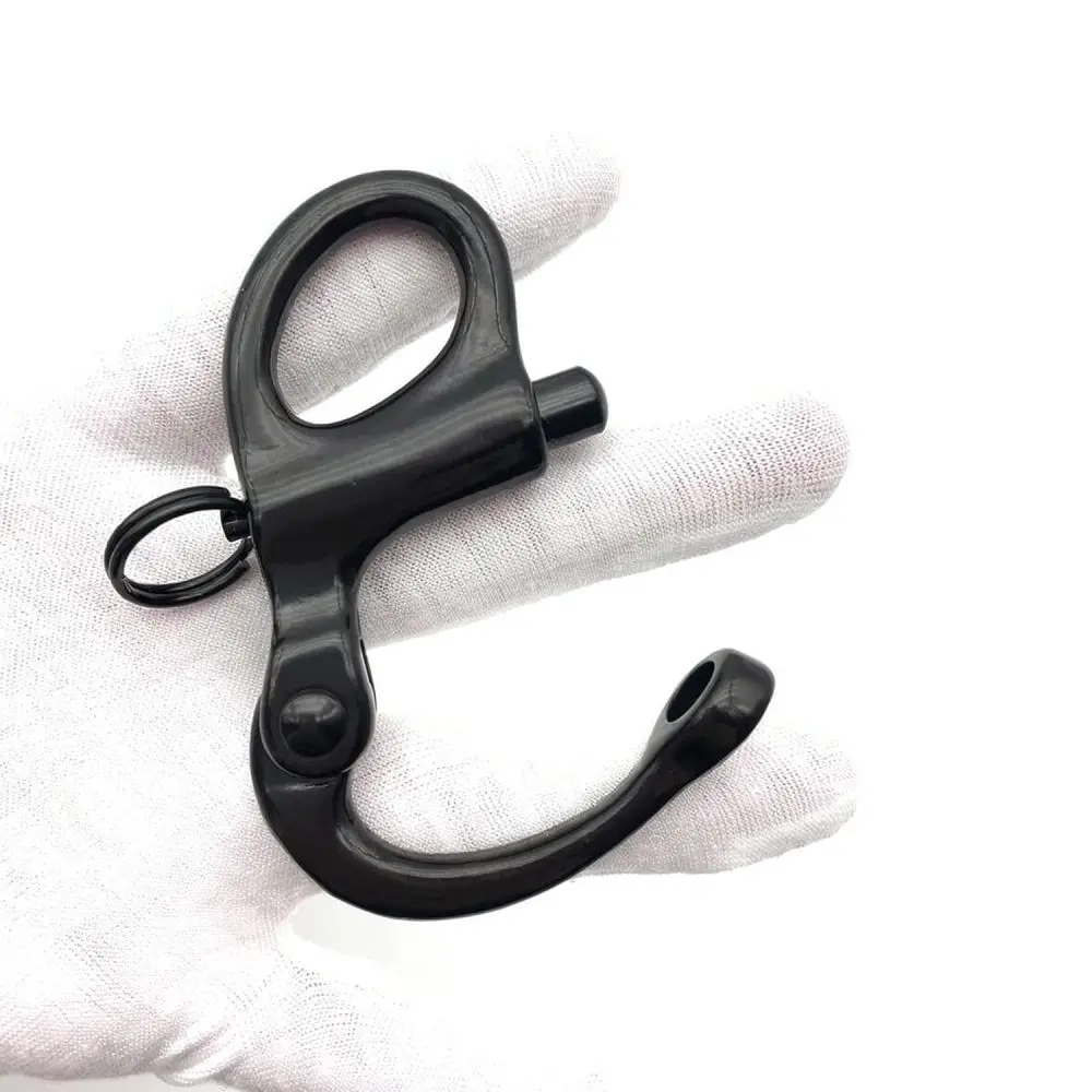 Rugged 316 Stainless Steel Black Swivel Spring Snap Hook Quick Release Marine Hardware Sailing Rope Fastener