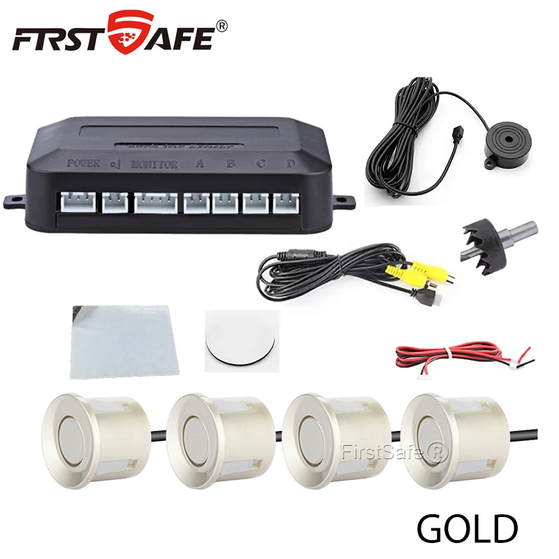 FirstSafe Factory CVBS AHD Video Parking 4-Sensoren Auto Reverse Backup Rear Buzzer Radar Monitor System unterstützt Android System