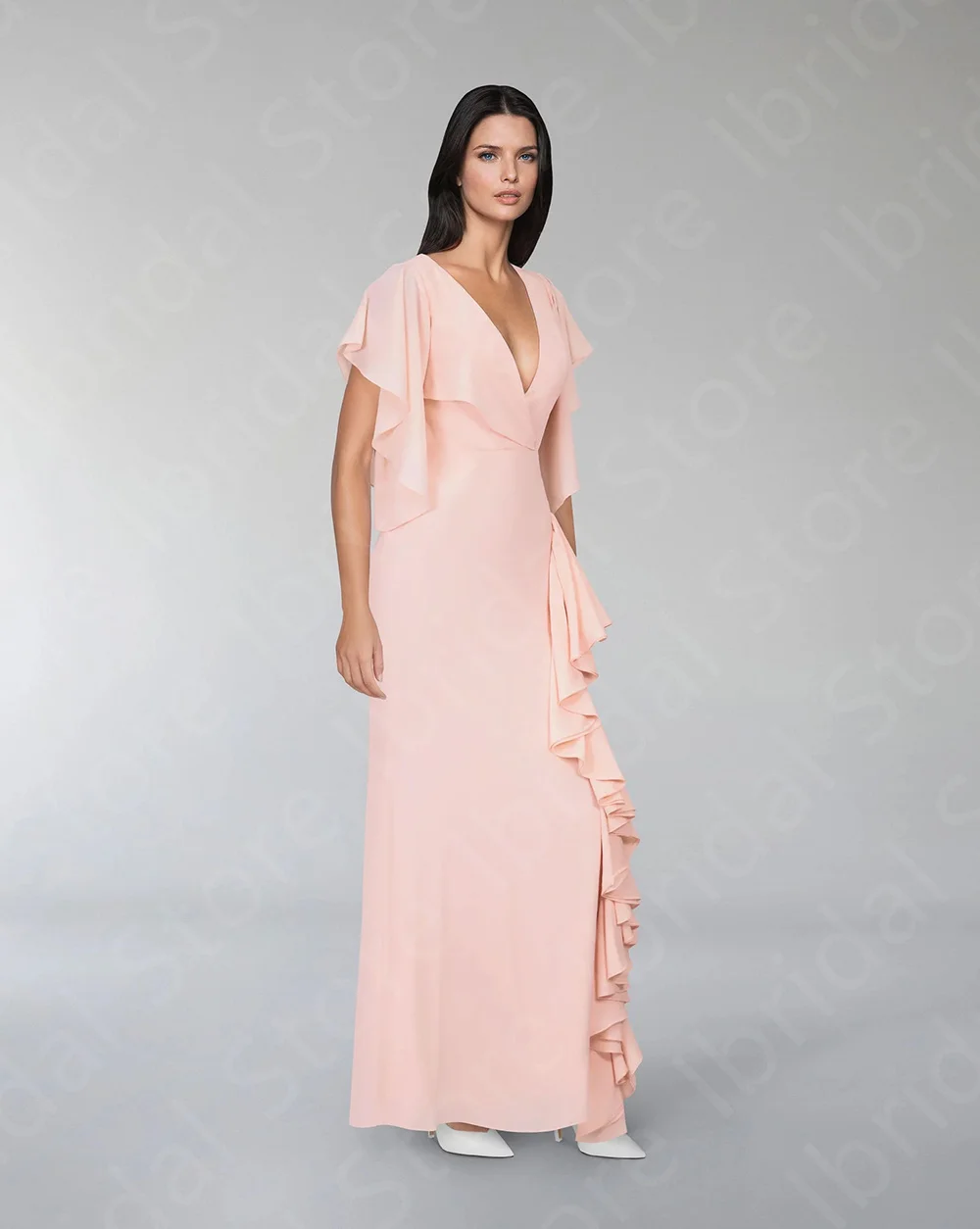 Personalizado moderno blush rosa mãe vestido 2024 sereia mãe da noiva vestidos de manga curta vestidos de festa de casamento decote em v