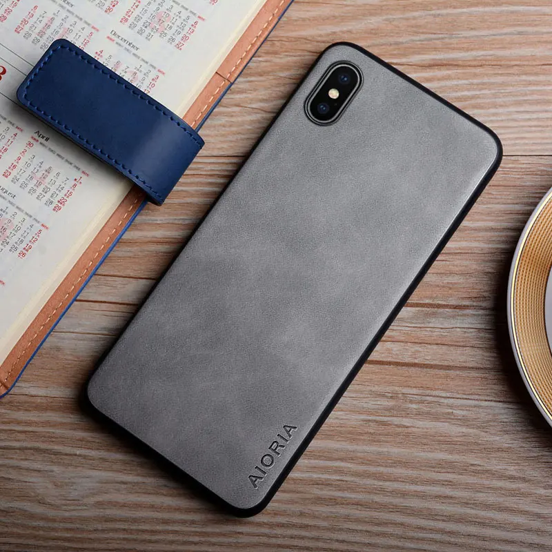 Leather Case for iPhone XS Max XR X funda simple design durable cover for iphone xs case