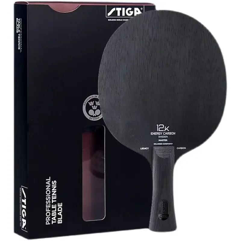 STIGA-Black Label Table Tennis Bottom Carbon Era, 12K Fan Zhendong Attack, Straight Horizontal Board, Racet