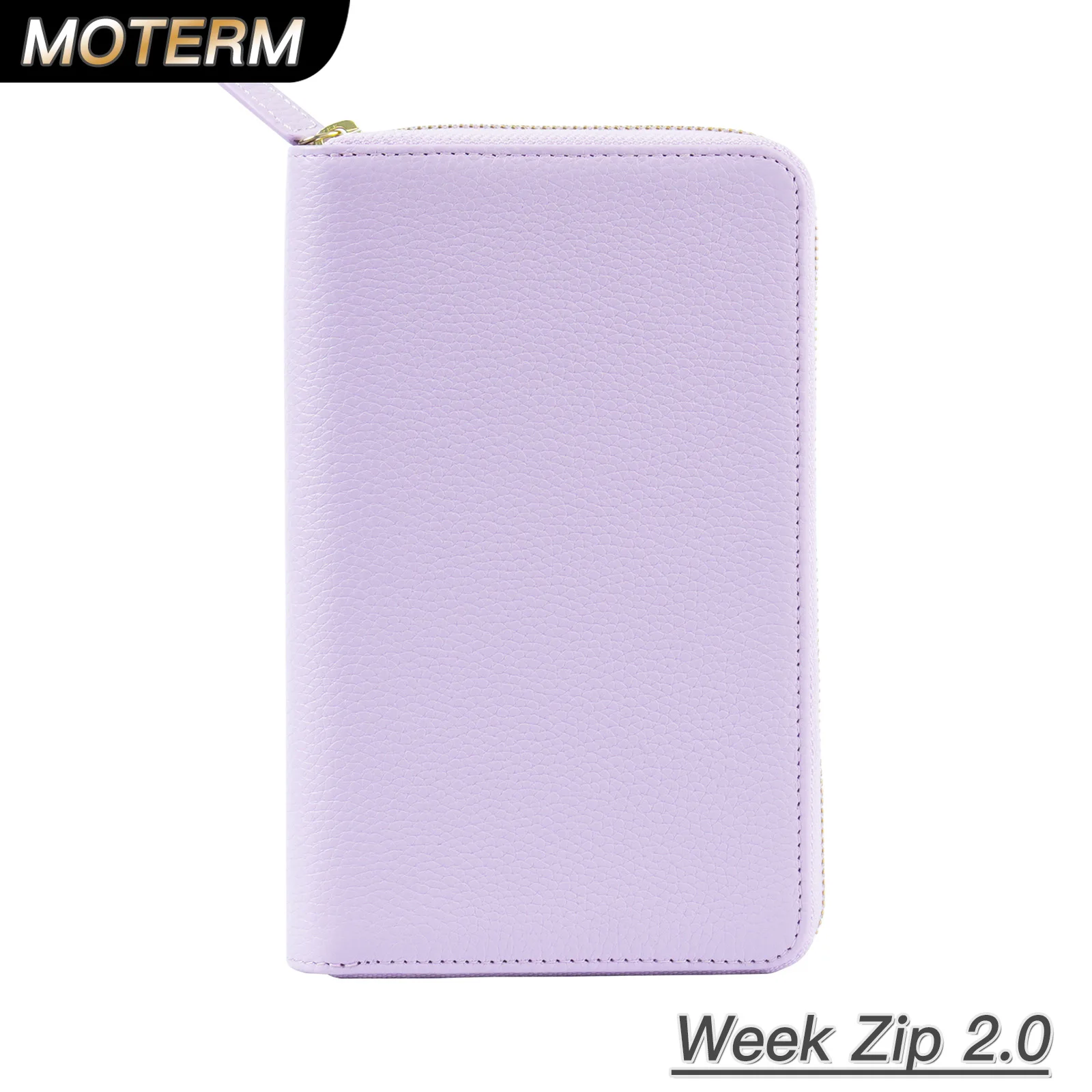 Moterm Zip Weeks 2.0 Cover for Hobo Weeks Notebook Genuine Pebbled Grain Cowhide Wider Zippered Planner Organizer Journal Diary