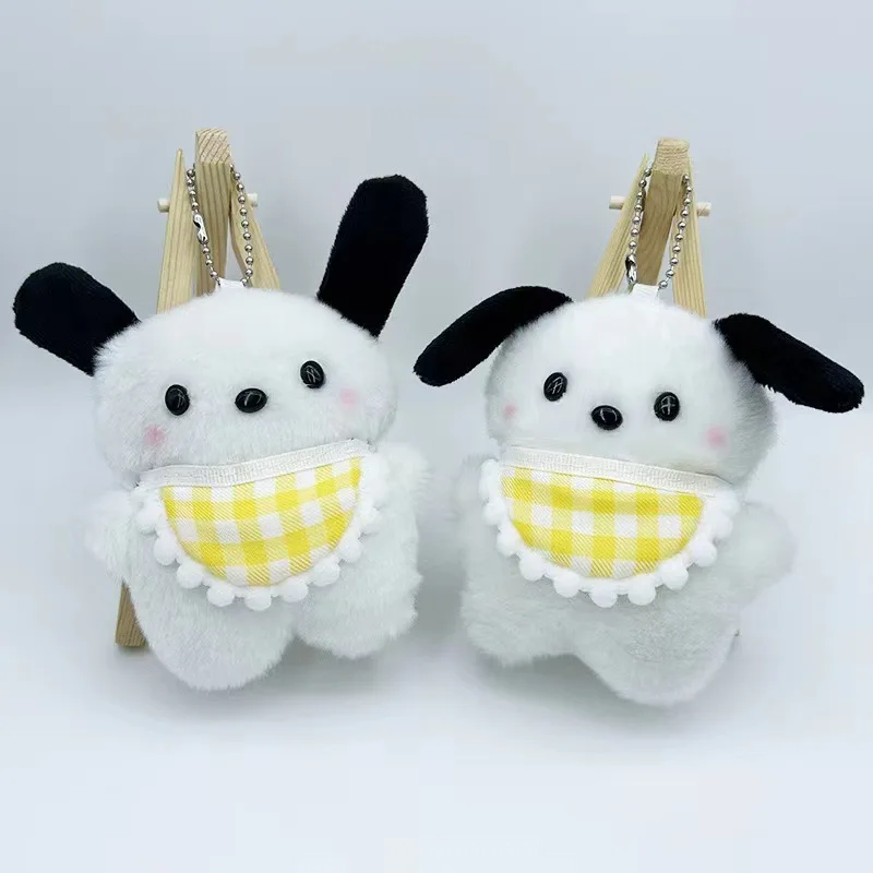 

12cm cartoon Pochacco plush doll keychain PP stuffed doll Kawaii couple school bag pendant decoration gift