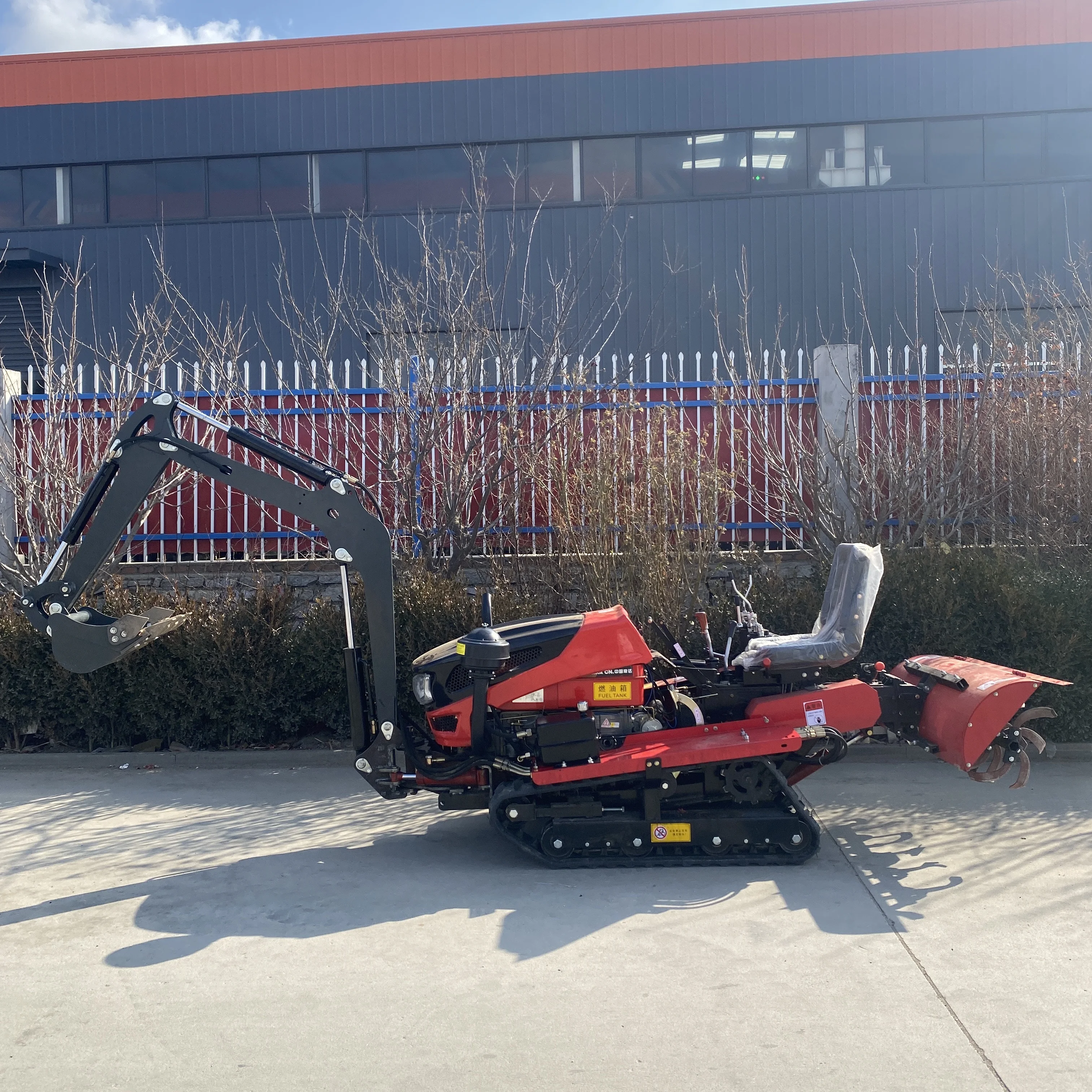 Customized Precision-Tilling Multi-Functional Mini Cultivator Crawler Tractor 22HP Heavy Duty with Excavator Tool