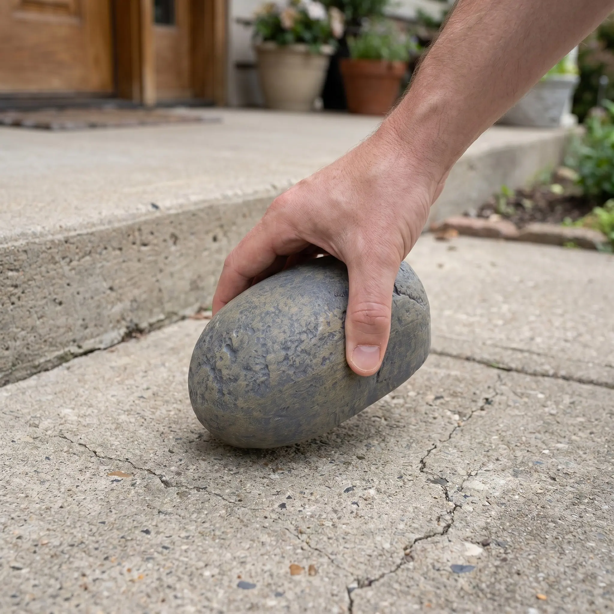 Outdoor Key Hide Box Realistic Fake Stone Resin Rock Decorative Hide A Key Yard Patio Hidden Spare Lockbox