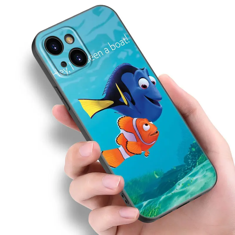 Finding Nemo Dory Black Silicone Phone Case For Apple iPhone 12 13 Mini 11 14 15 Pro Max 7 8 Plus X XR XS SE 2020 2022