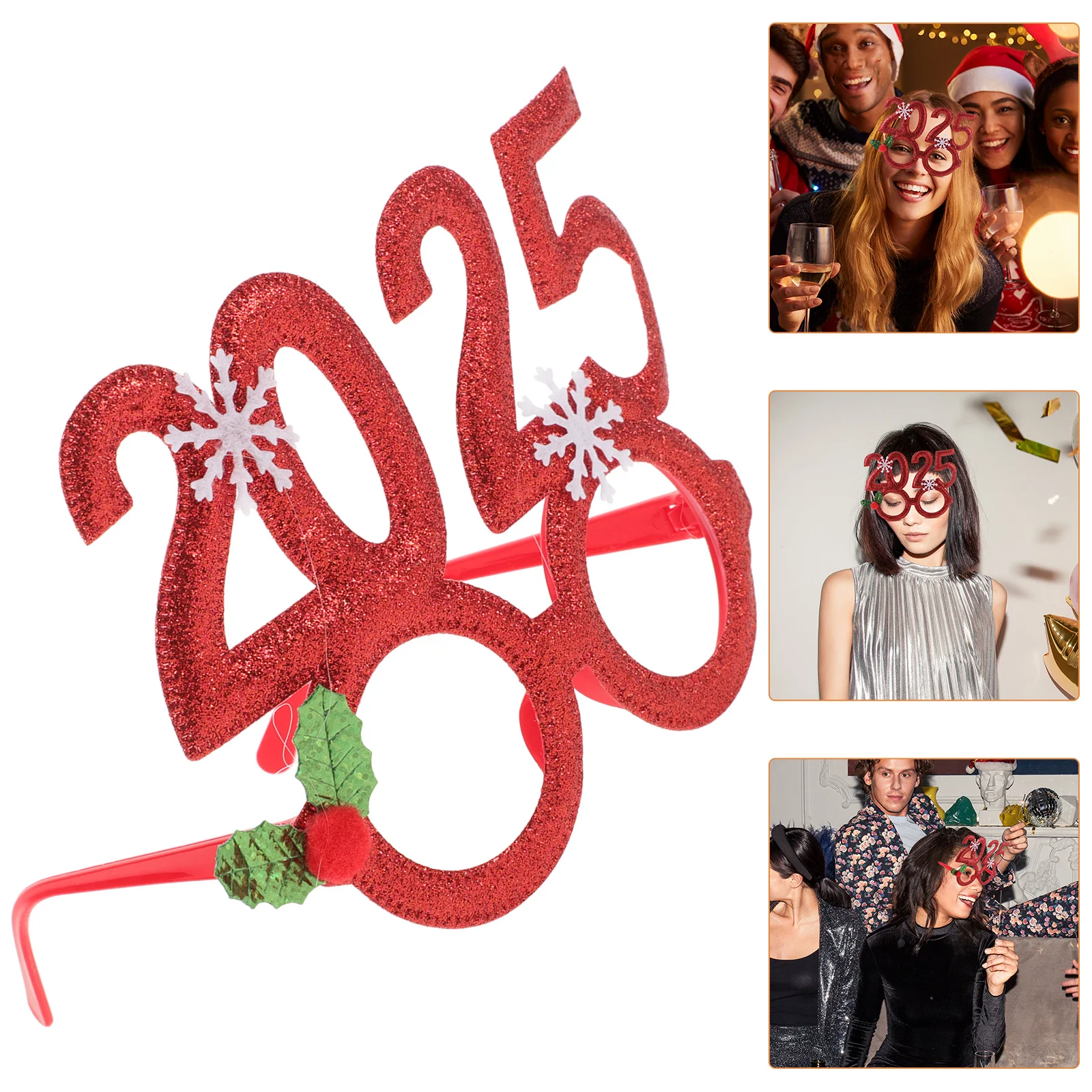 

Christmas Party Glasses 2025 Number Eyewear Xmas Party Photo Props Festival Accessories Christmas Glasses Frames