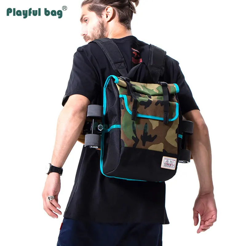 Small Fishboard Backpack Outdoor Multifunctional Backpack Skating sport equipment Skateboard Special Carrier Waterproof AMB174