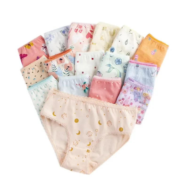 12 pz/lotto cotone slip per ragazze intimo per bambini mutandine per bambini mutandine per ragazze intimo per bambini 1-12 anni