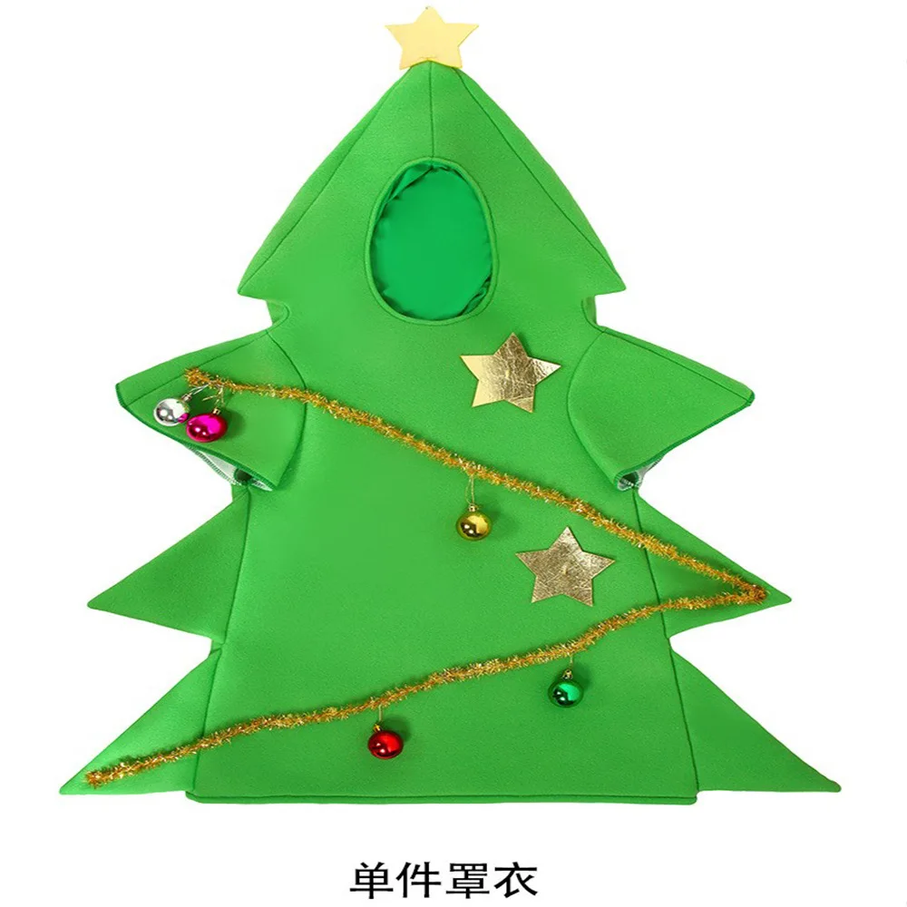 Trajes de desempenho de Natal infantil, adereços de dramatização de árvore de Natal