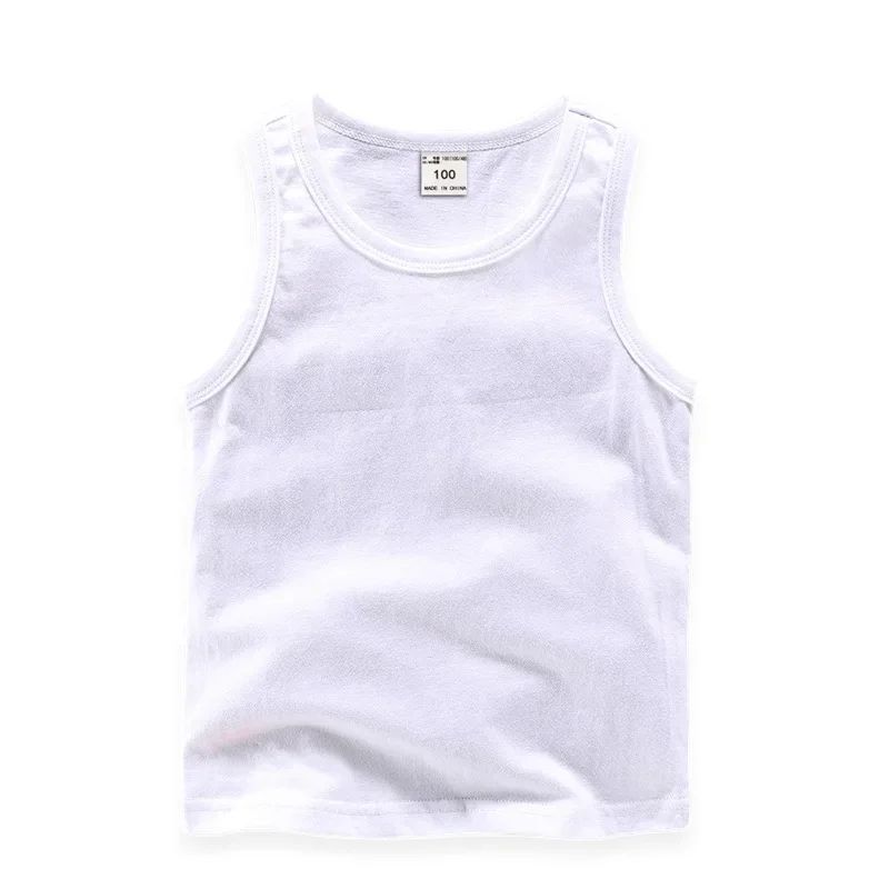 2024 Summer New Children Girls Candy Color Sleeveless O-Neck Cotton T-shirt Camisole Tops Toddler Vest Kids Clothes