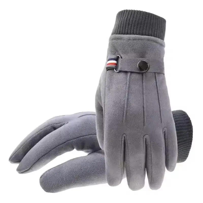 Men's Winter rперчатки Suede Warm Split Military Finger Gloves Outdoor Riding Ski Fishing Male Touch-Screen Mittens image 6
