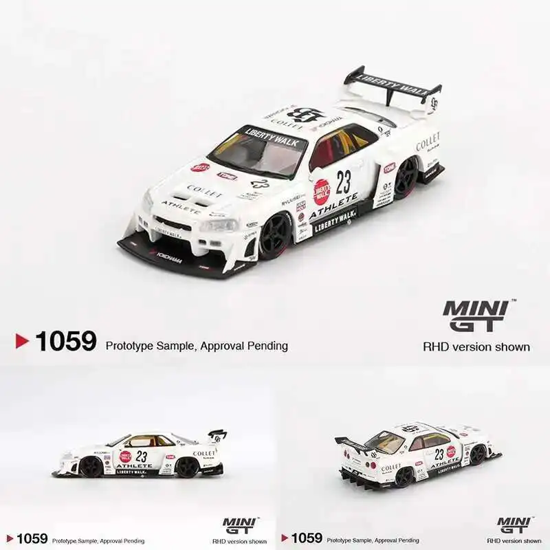 

PreSale MINIGT 1059 1:64 LBWK Nissan LB ER34 Super Silhouette ATHLETE COLLET Diecast Car Model Collection Toys