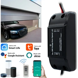 WiFi Switch Smart Garage Door Opener Controller Work With Alexa SmartLife/Tuya APP Control 433MHz Rolling Code Remote Control