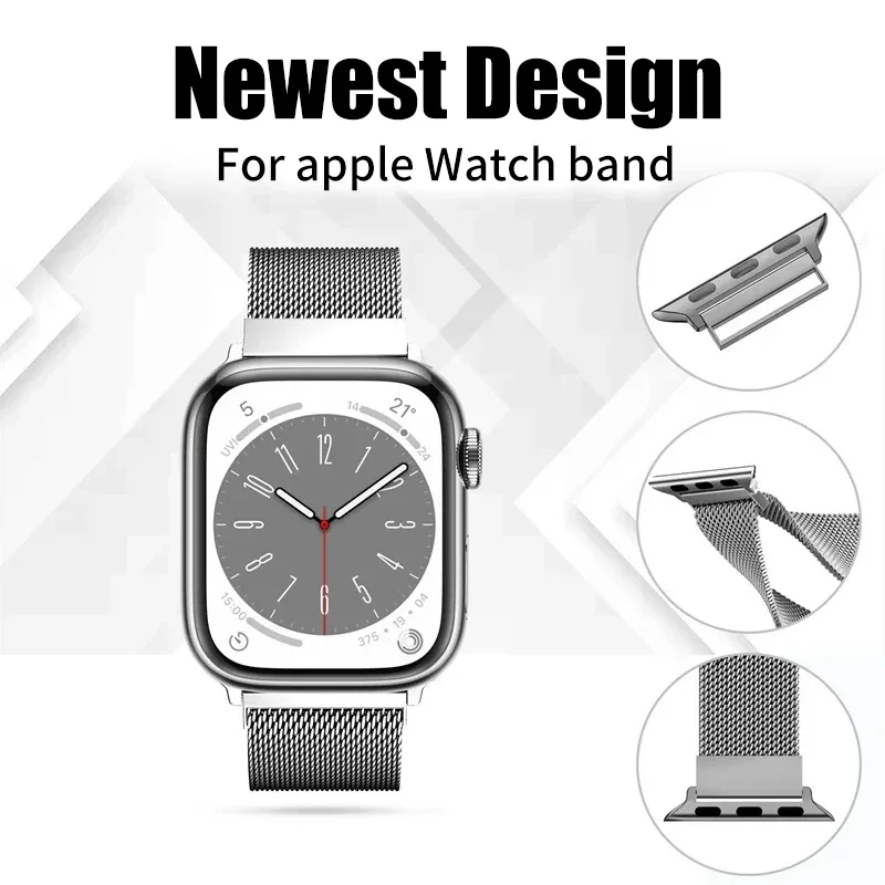 Milanese Loop para Apple Watch, Ultra 2 Strap, Pulseira, iWatch Series 9, 3, 6, 5, SE, 7, 8, Ultra 2, 38mm, 40mm, 45mm, 49 milímetros, 41