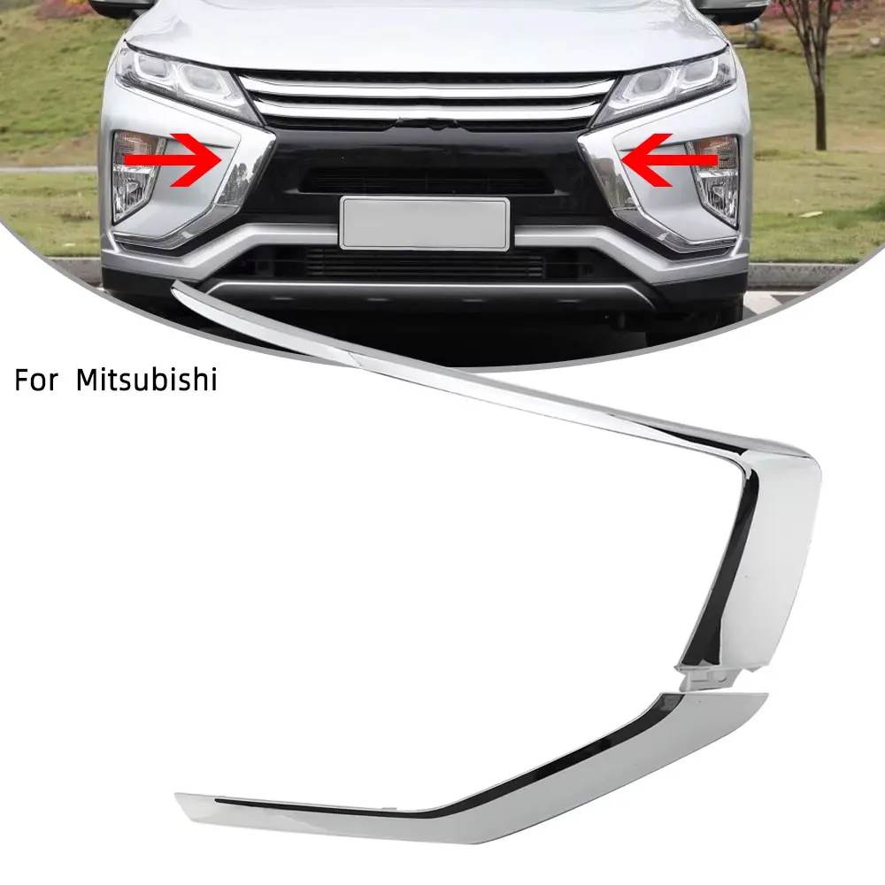 

Front Bumper Chrome Trim for Mitsubishi Eclipse Cross 2018-2021 Molding Set Reflector Strip proteciton Fog Light Cover accessory