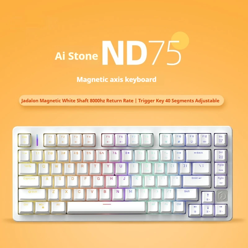 Nd75e Sports Magnetic Axis Keyboard Wired Single-Mode Transparent Keycap Rt Mode Game Self Developed Driver Black Myth Wukong