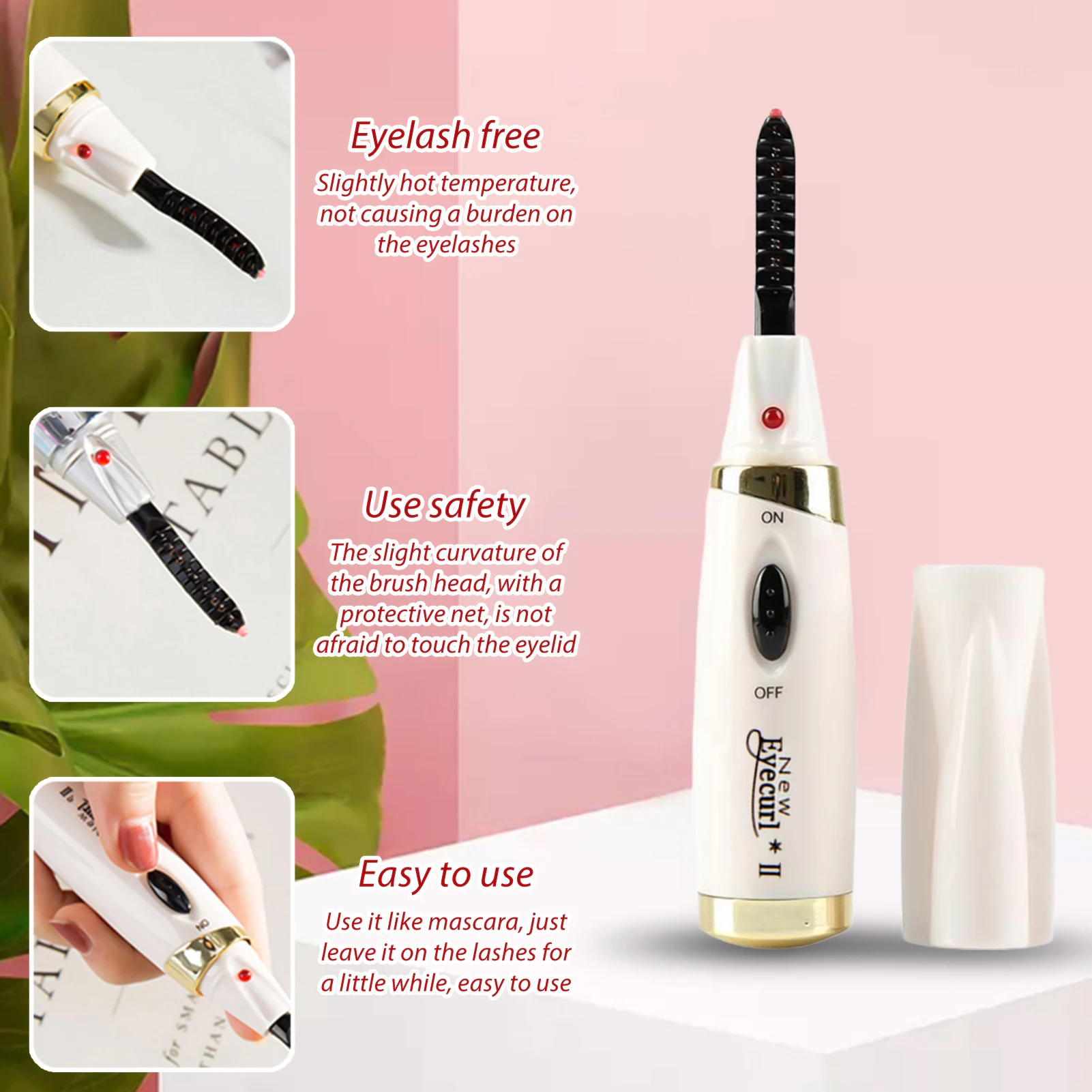 Podgrzewana zalotka do rzęs dla kobiet Mini elektryczna zalotka do rzęs Prezent na Dzień Matki, Święto Dziękczynienia