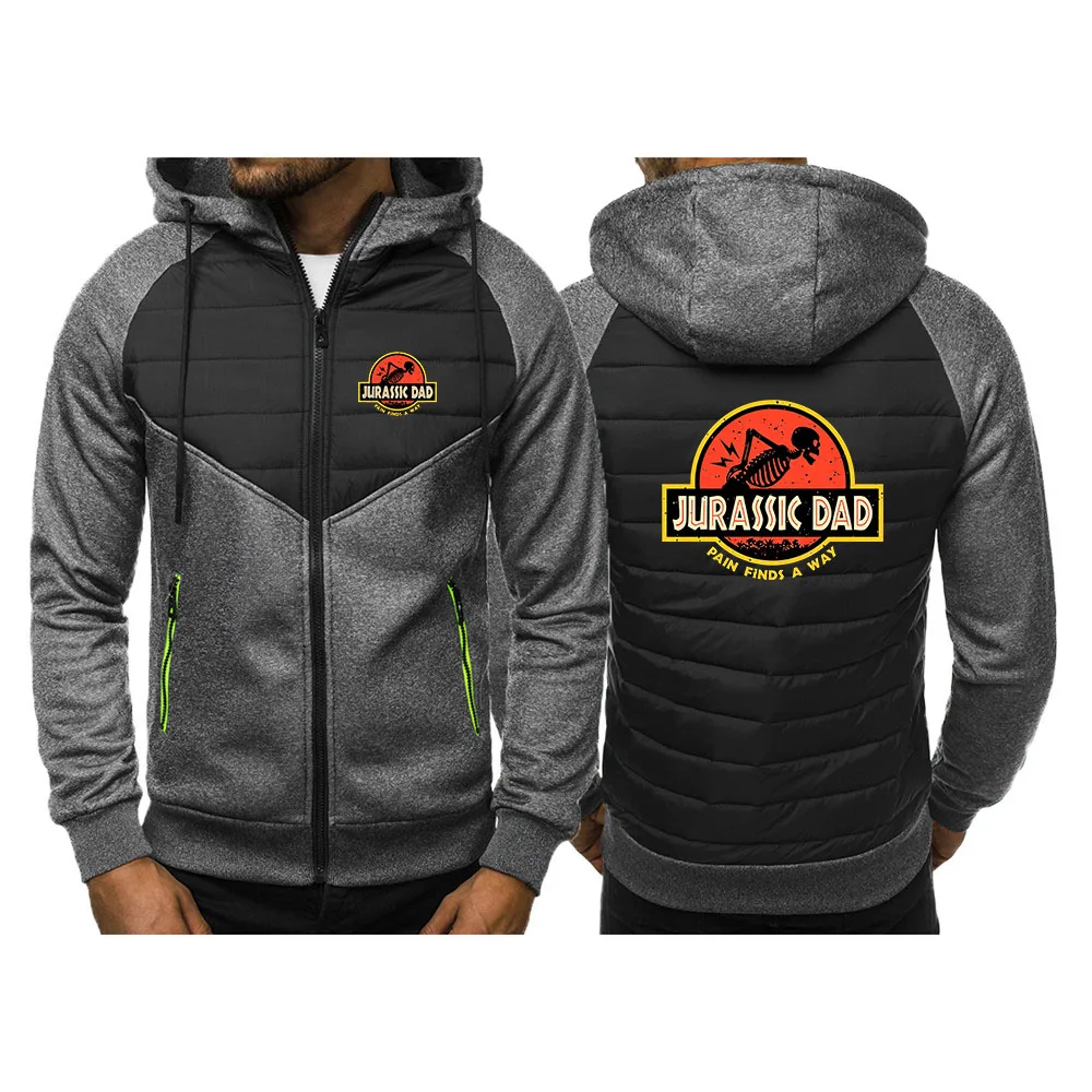 Jurassic Dad Pain Finds A Way The new men's three-color cotton coat is durable and long-lasting suitable hoodies jacket