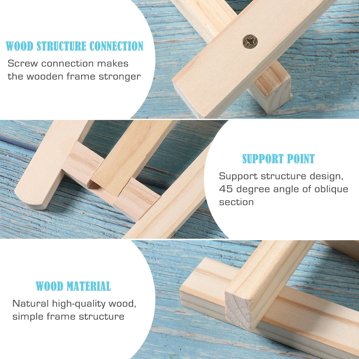 Photo Painting Triangle Easel Frame Bracket Tabletop Wood Display A-Frame Easels for