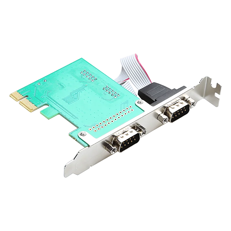 2PCS PCIe-듀얼 포트 직렬 RS-232 인터페이스 라이저 카드