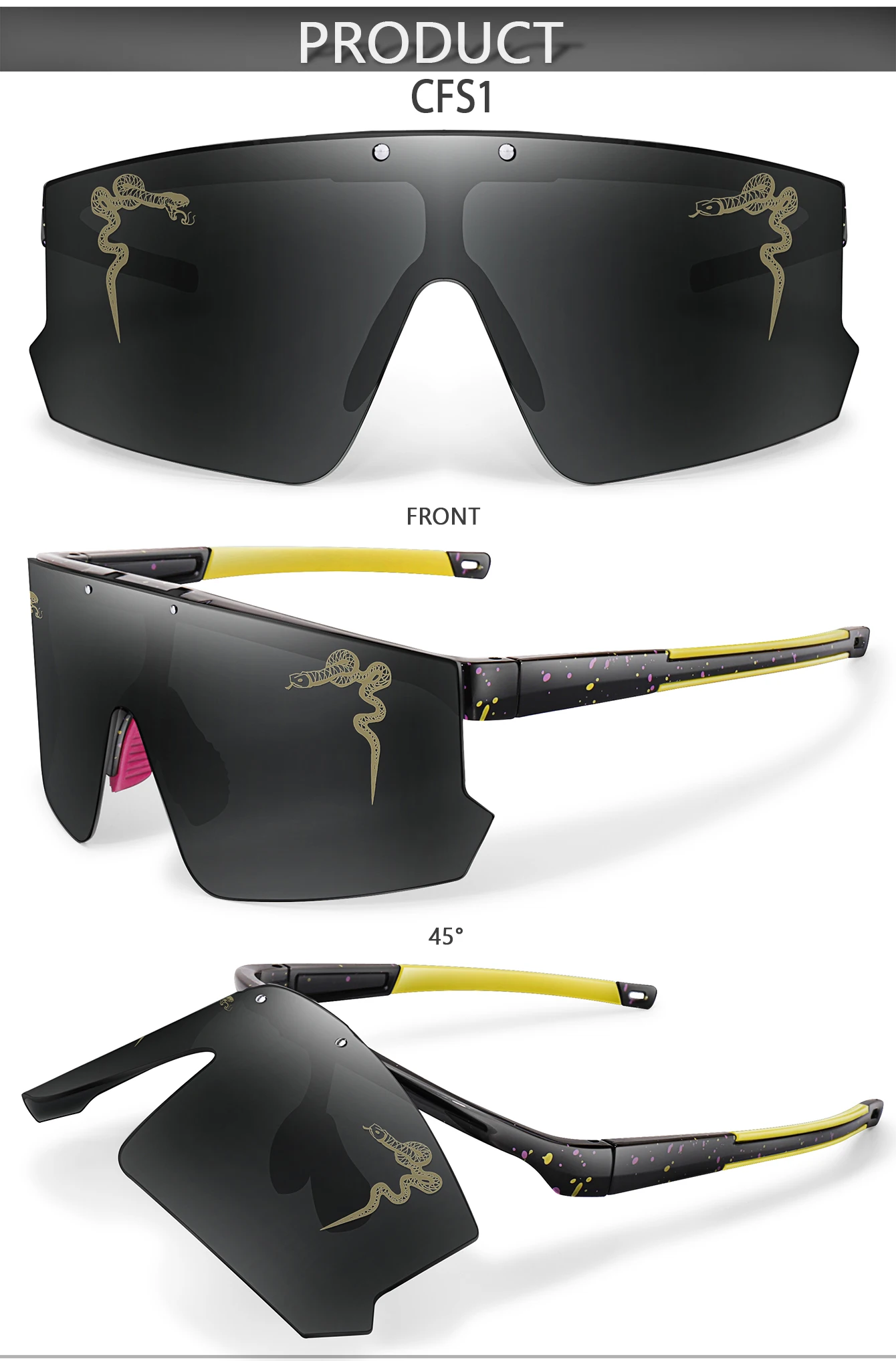 Modische Sonnenbrillen Winddichte Sport-Flip-On-Brillen UV400 MTB-Brillen für Outdoor-Radfahren Laufen Unisex Party-Sonnenbrillen – Detail 5