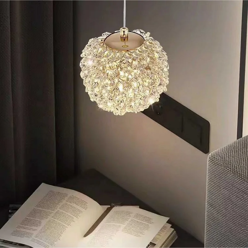 Romantic Bedside Chandelier Aisle Corridor LED Chandelier Living Room Bedroom Crystal Lamp Interior Decoration Lighting