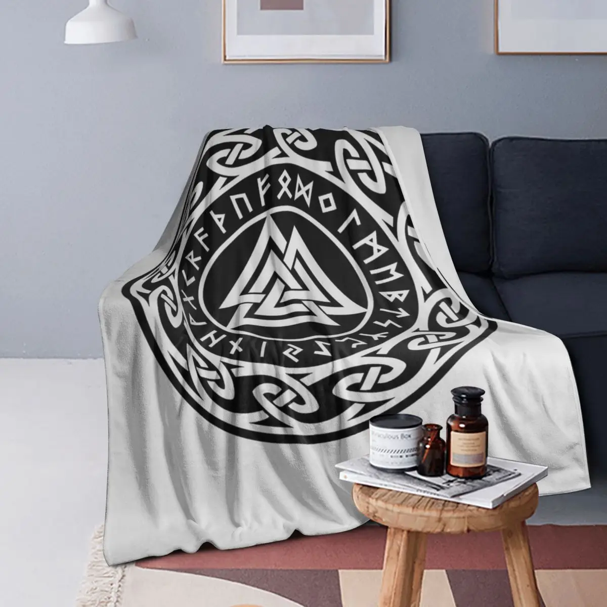 

Одеяло Nordic Viking Odin Valhalla Valknut, мягкое теплое фланелевое одеяло, покрывало для кровати, гостиной, пикника, путешествия, домашний диван