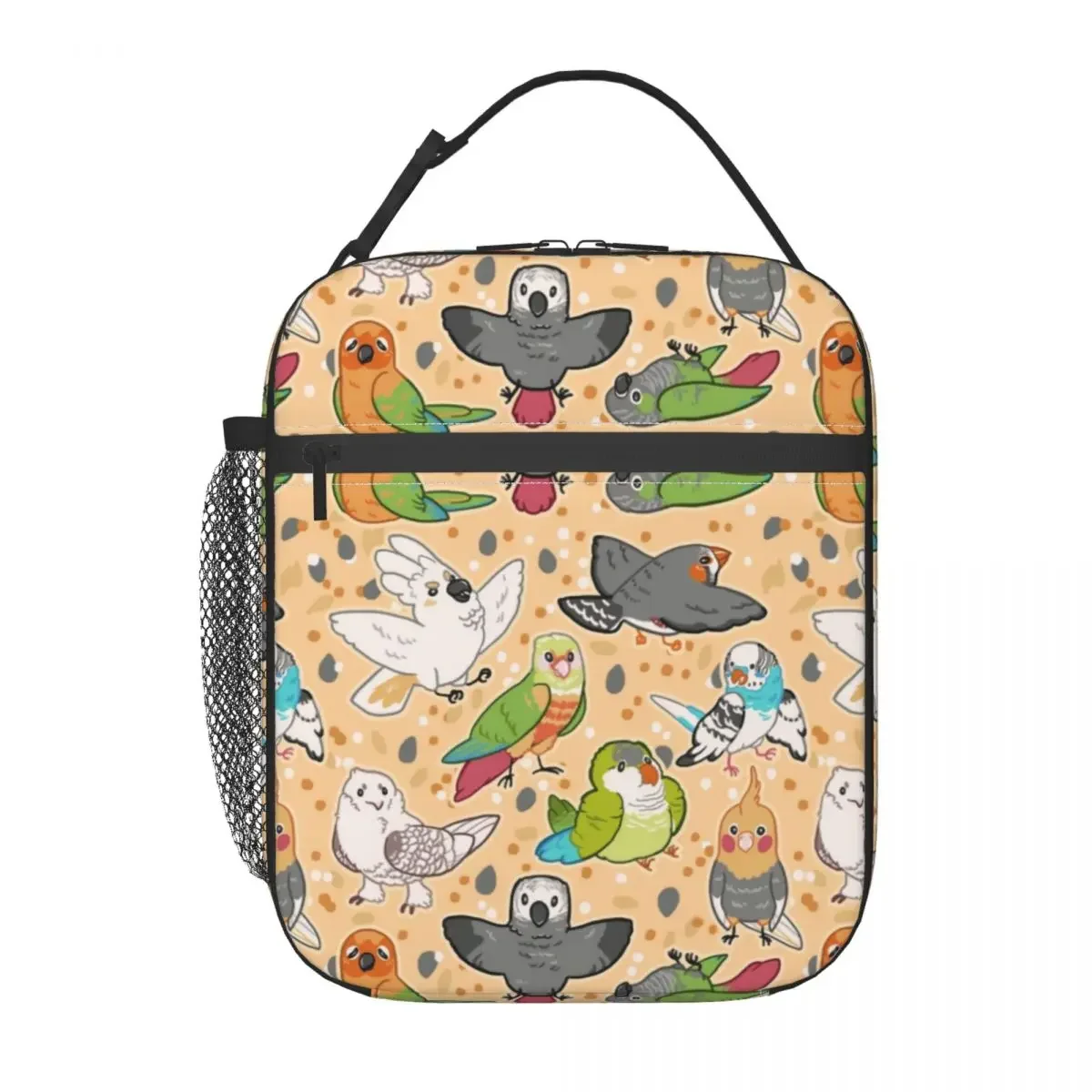 Pet Birds Portable Lunch Box Women Waterproof Cockatiel Budgie Parrot Thermal Cooler Food Insulated Lunch Bag Office Work