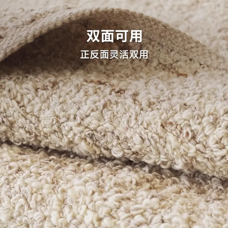 India hand-woven pure wool glue-free carpet living room sofa coffee table light luxury environmentally friendly floor mat