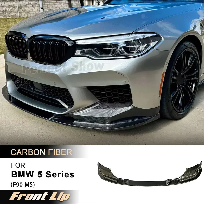 

Автомобильный передний бампер, спойлер для BMW 5 серии F90 M5 Sedan 2018 2019, передний фартук для подбородка, сплиттер, комплект кузова из углеродного волокна FRP