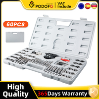 60Pcs Tap And The Set SAE Metric Bearing Steel Tapping Tools Aggregate Screw Tap Thread Essential Threading Wrench The Tool