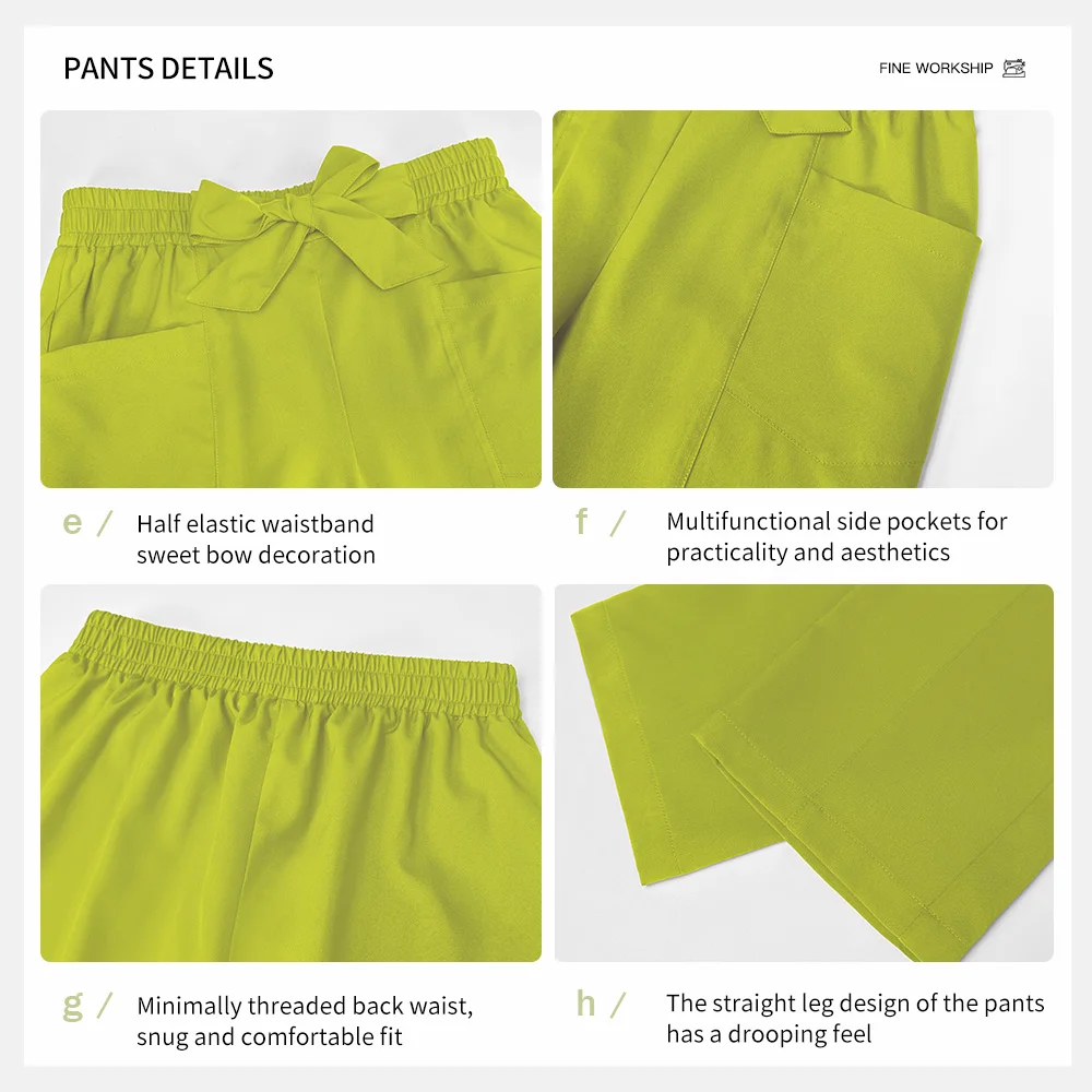 زي عمل لصالونات التجميل للنساء بأكمام قصيرة ملابس عمال سبا للحيوانات الأليفة ممرضة جراحة بدلة الرعاية الصحية الطبيب زي فرك الملابس