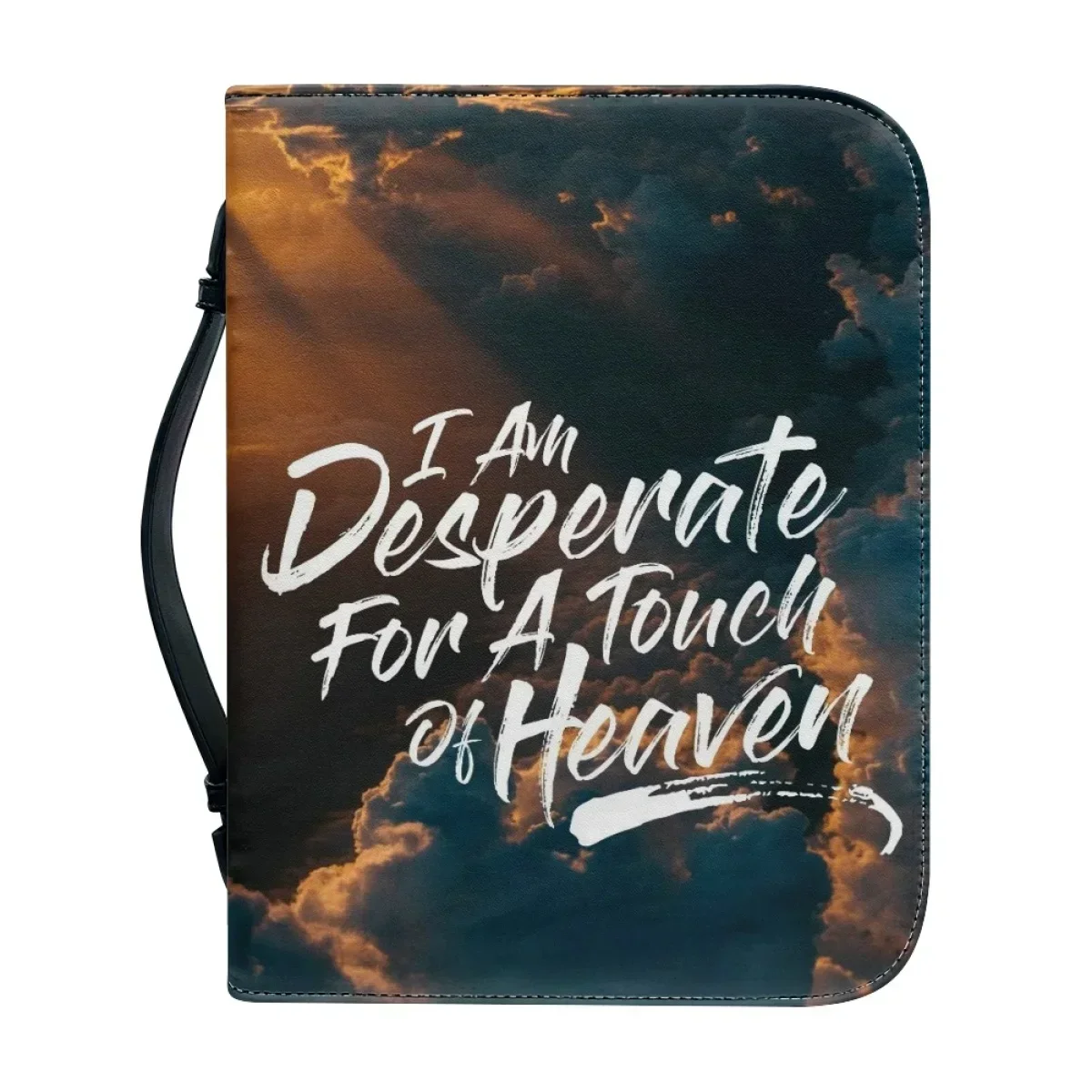 

Bible Verse Print Christian Bags for Women PU Leather Bible Storage Bags Zippered Handle Handbags Portable Bible Carrying Case