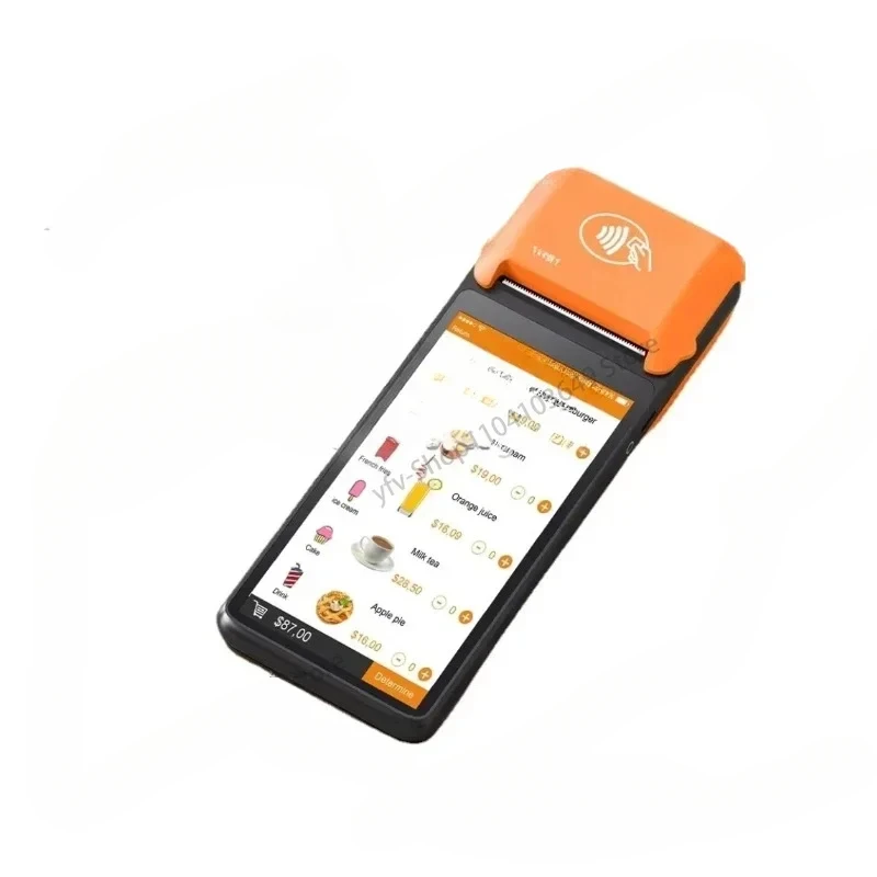 Equipped with NFC Card Reader, 6-inch Screen, with Ticket Handheld POS Terminal Android 11 Intelligent Mobile Food Delivery