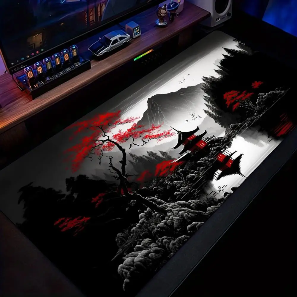 غسل الحبر المناظر الطبيعية ماوس الوسادة حصيرة مكتبية حصير الألعاب المطاط المضادة للانزلاق قاعدة ملحقات الكمبيوتر لوحة المفاتيح تمديد ماوس الماوس البساط