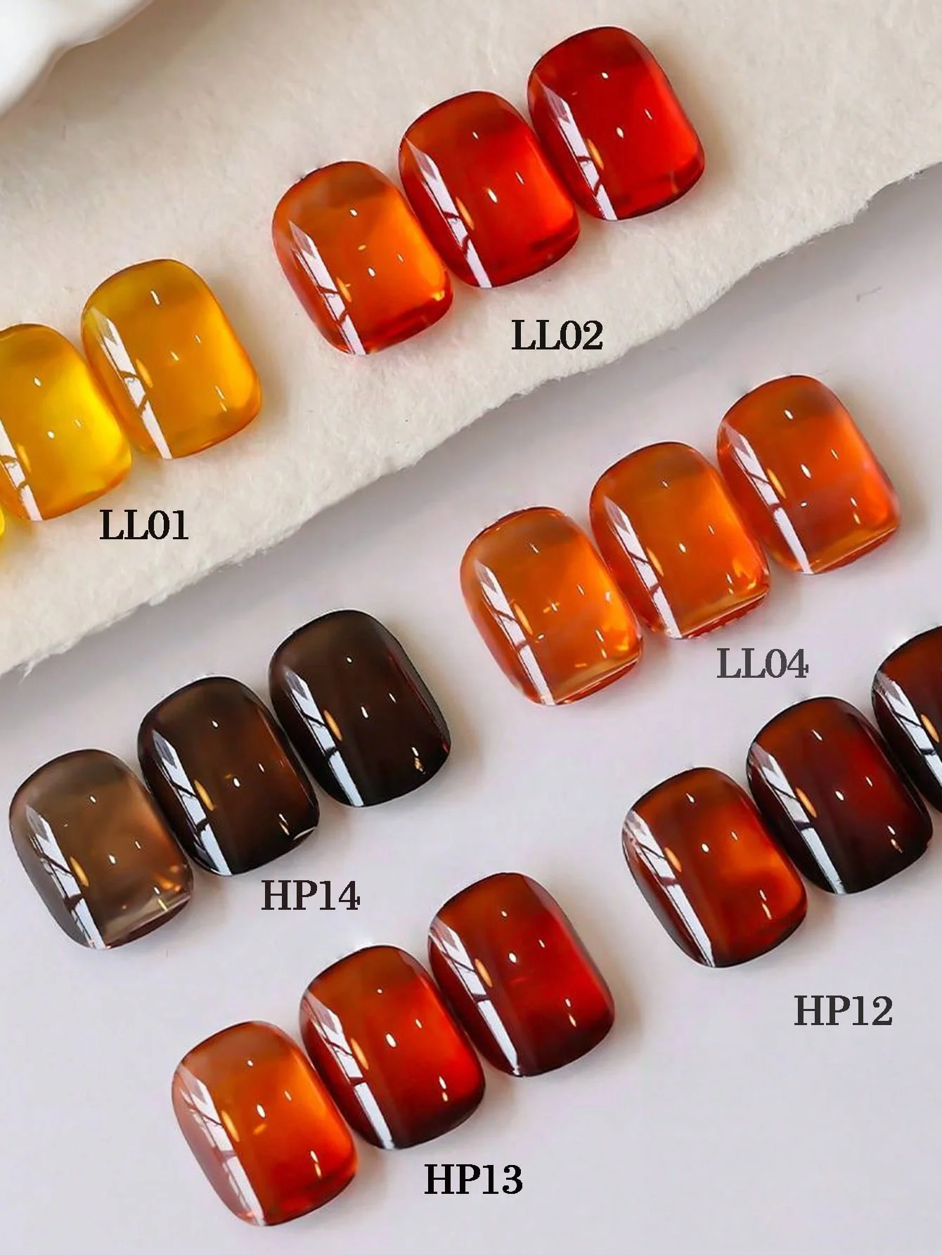 1/6 個の秋冬アンバーキャンディーカラーのジェルネイルポリッシュ、半永久ネイルポリッシュ、透明な赤、