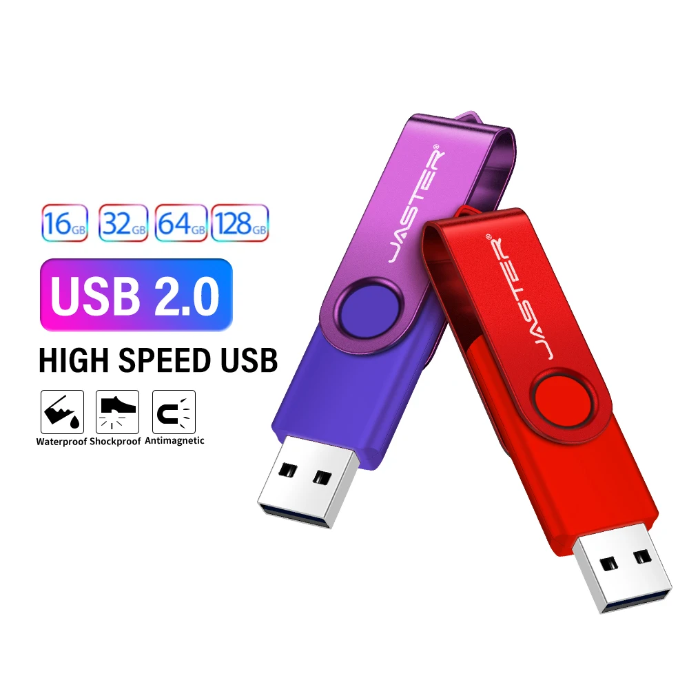 Fashion Rotatable USB 2.0 Flash Drive 128GB 64GB 32GB Colorful high speed 16GB 8GB 4GB 128MB memory Stick Waterproof PenDrive
