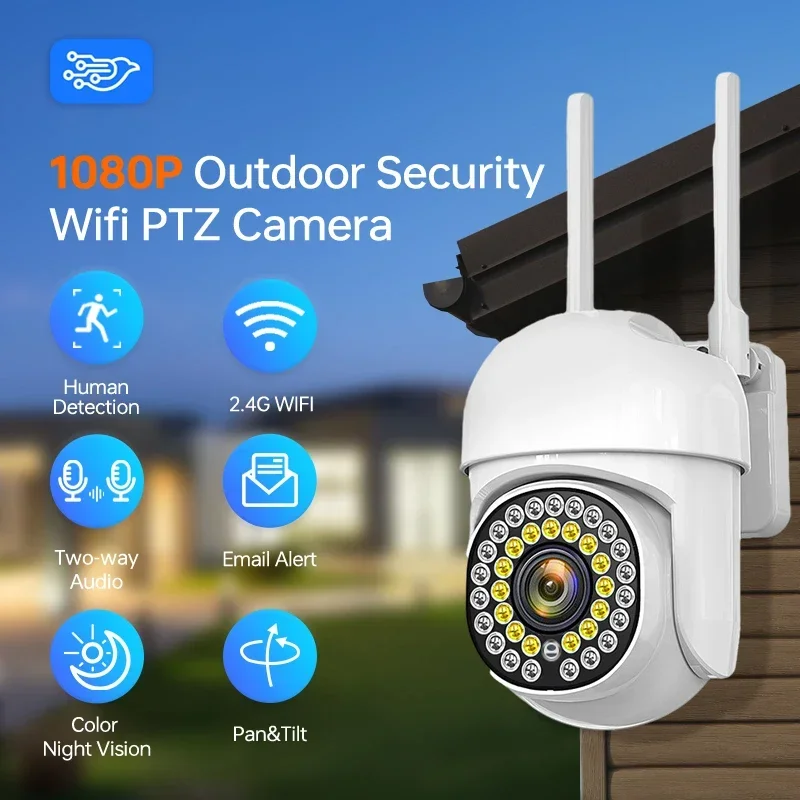 

FHD IP Kamera 1080P WiFi PTZ Kamera Outdoor Sicherheit Wifi Kamera Bewegungserkennung Auto Tracking Zwei-wege Audio IP Kamera
