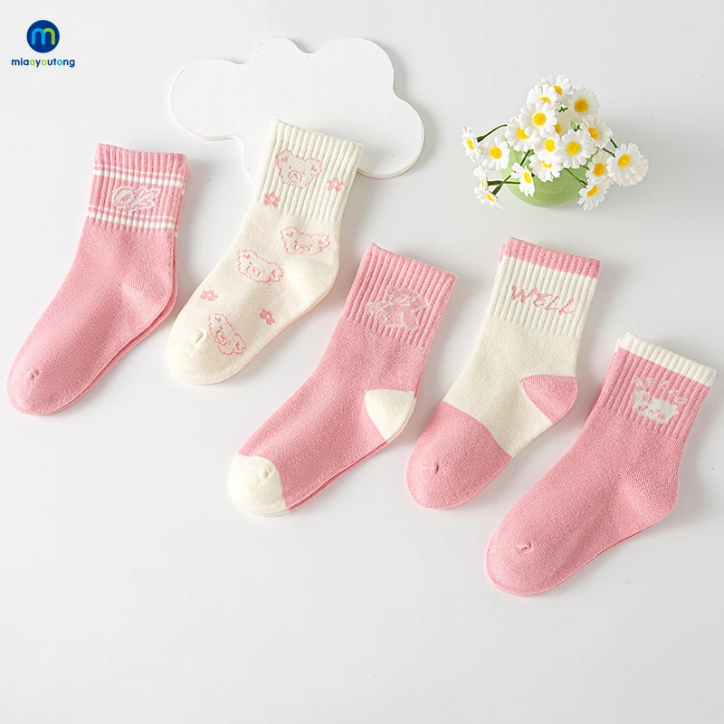 5 Pair/Lot Jacquard Cute Comfortable Warm High Quality Cotton Kids Girl Christmas Baby Socks Child Boy Newborn Socks Miaoyoutong