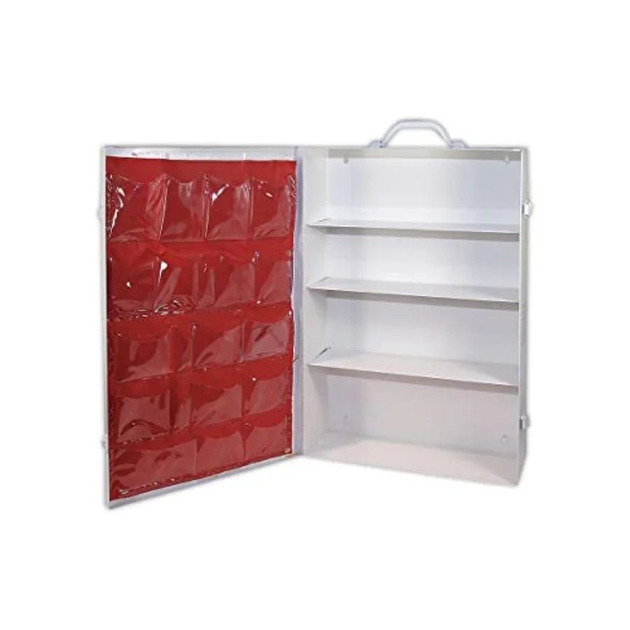 

Medique MP701MTM General Purpose 4-Shelf Empty First Aid Cabinet Standard White Storage Solution for Medical Supplies in Health