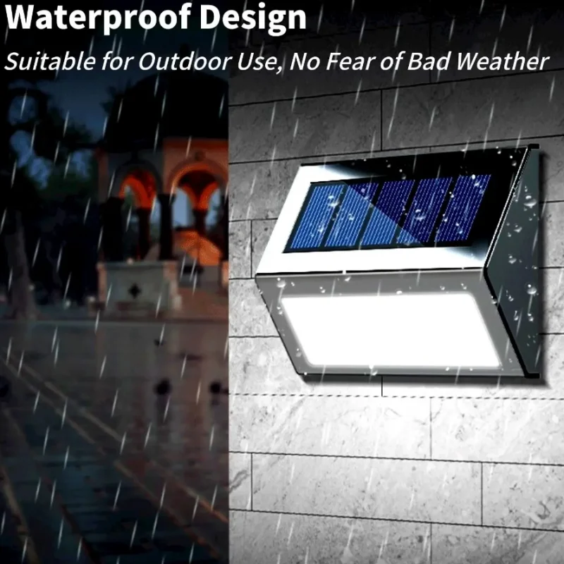 Solar Stainless Steel 3LED Step Light Waterproof, Anti-corrosion and Environmental Protection Wall Light for Garden Fence Wall