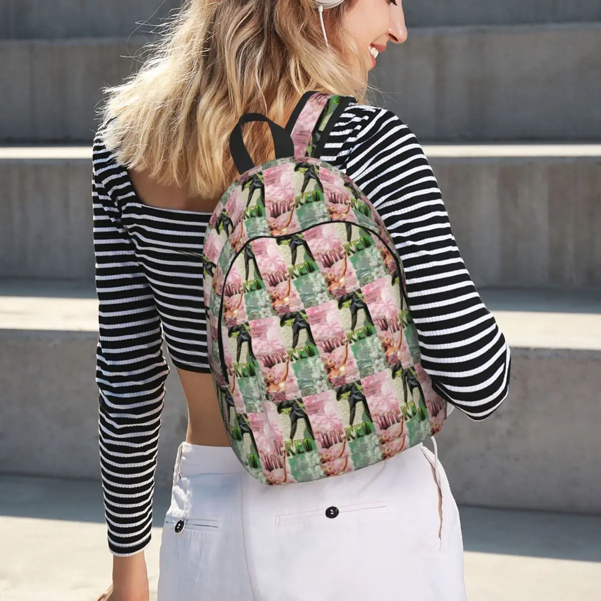 

Movie Wicked Elphaba And Glinda Student Backpack School Bag Hiking Travel Daypack for Men Women Bookbag Shoulder Bags