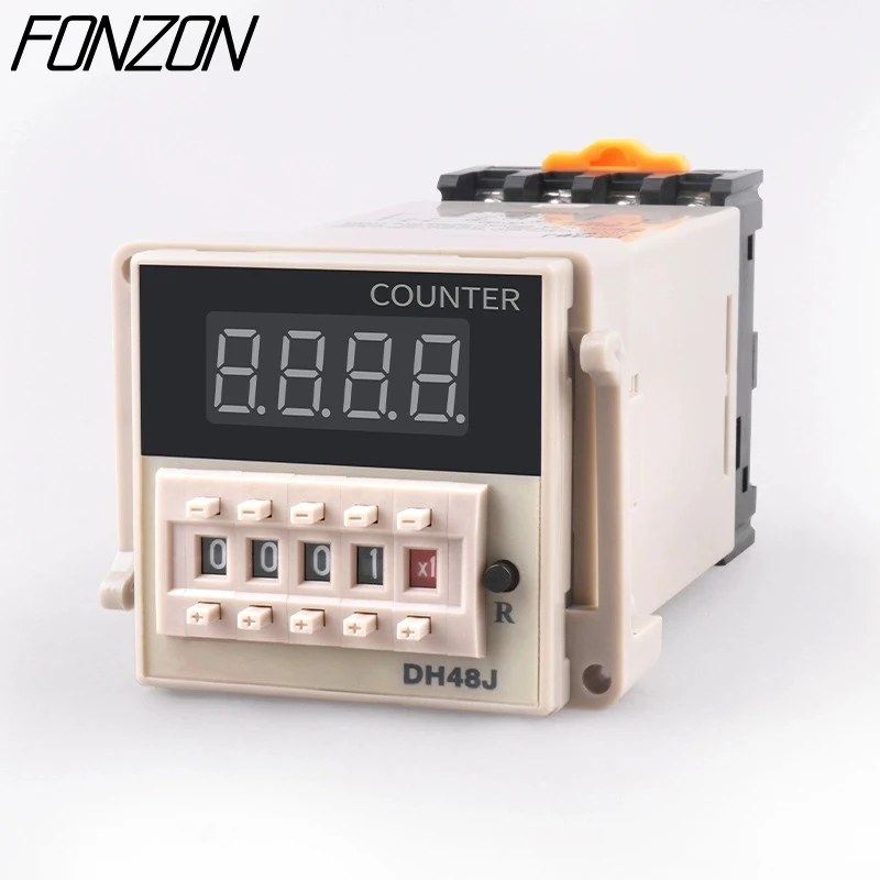 DH48J-8A Counter Relay DC12 24V AC110220V Electronic Preset Digital Display Relay 8 Pin NPN Sensor Count Acyclic With Base