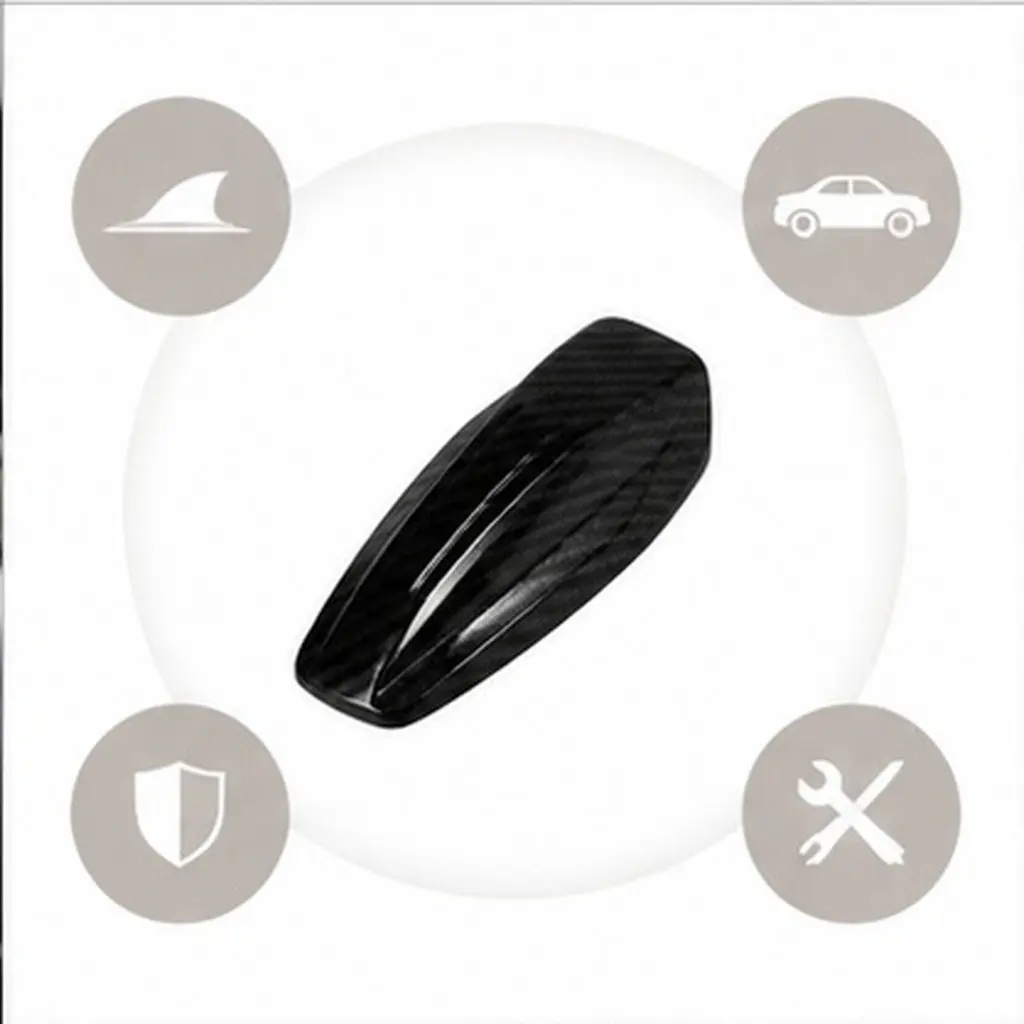 6Pcs Shark Fin Car Roof Antenna Cover Universal Car Top Spoiler Decorative Vehicle Antenna Base Trim Auto Exterior Accessory