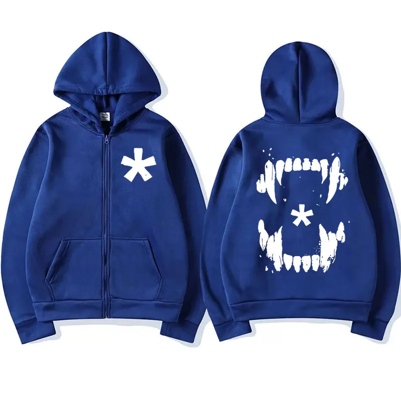 Rapper Playboi Carti Opium Teen X Zipper Hoodies, com capuz gótico