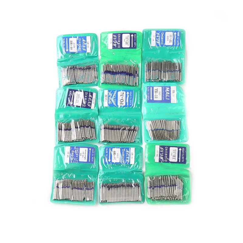 high quality 50Pcs/Bag durable Dental Diamond High Speed Burs For Polishing Smoothing 1.6MM polishing drill dental tool