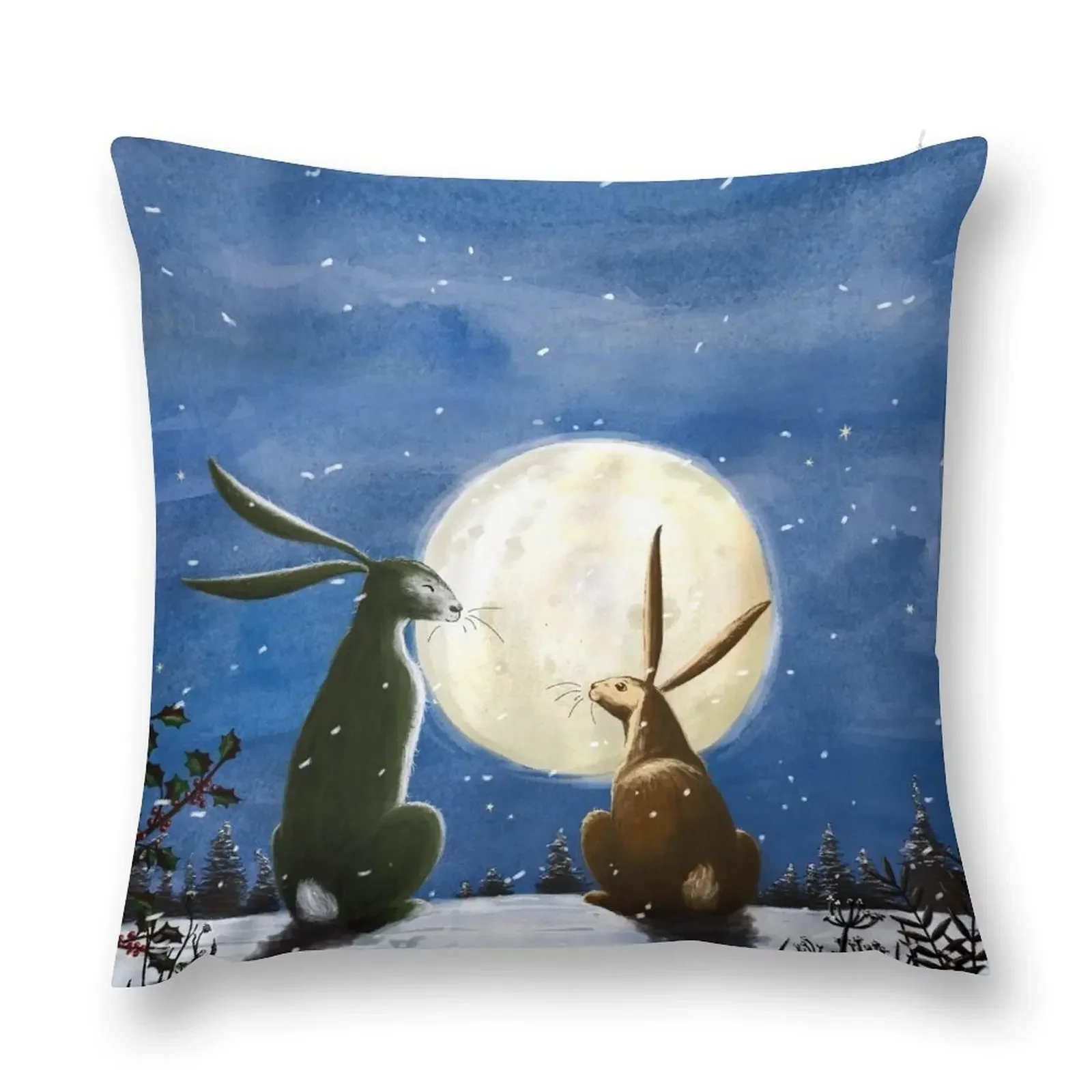 

Hares and Moon Throw Pillow Sofa Cushion Cover Custom Cushion pillow