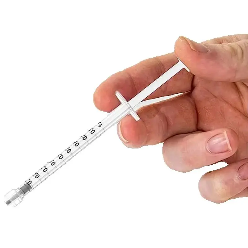 1 مل/cc محاقن قفل لور معقمة للاستعمال مرة واحدة، حقنة بلاستيكية ملفوفة بشكل فردي للاستخدام في المختبر، 100 قطعة